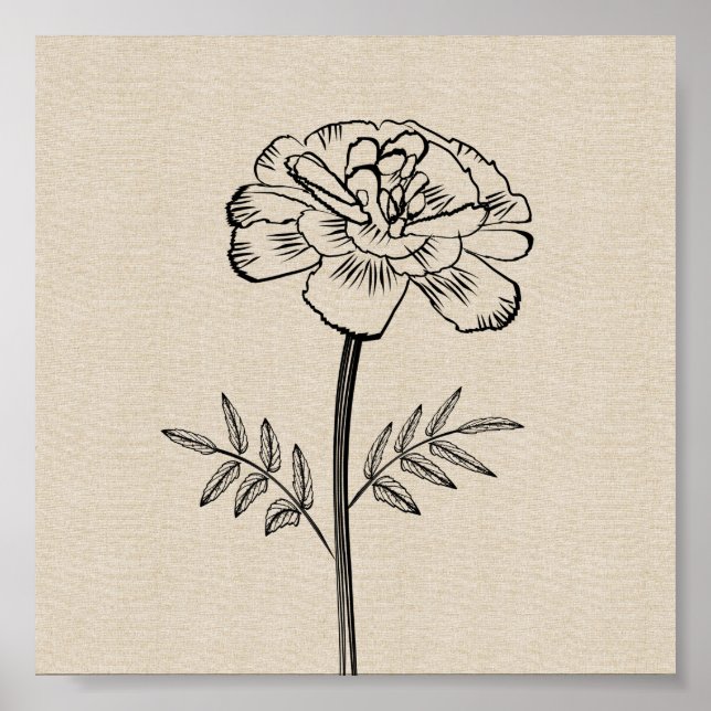Poster Marigold para a Flor de outubro (Frente)