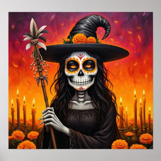 Poster MarigoldDayOfTheDeadWitch (Frente)