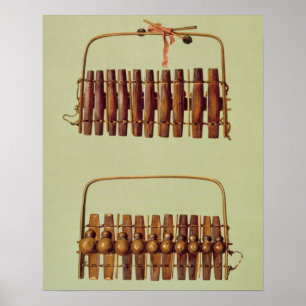 Póster Marimba, parte dianteira e vistas traseiras, sul -