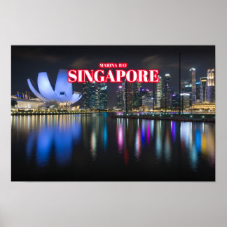 Poster Marina Bay na Noite 3 - Singapura