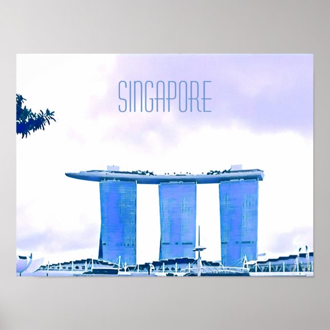 Poster Marina Bay Sands Singapore viagem (Frente)