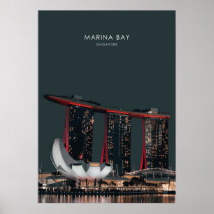 Poster Marina Bay, Singapura Viagem Trabalho de arte