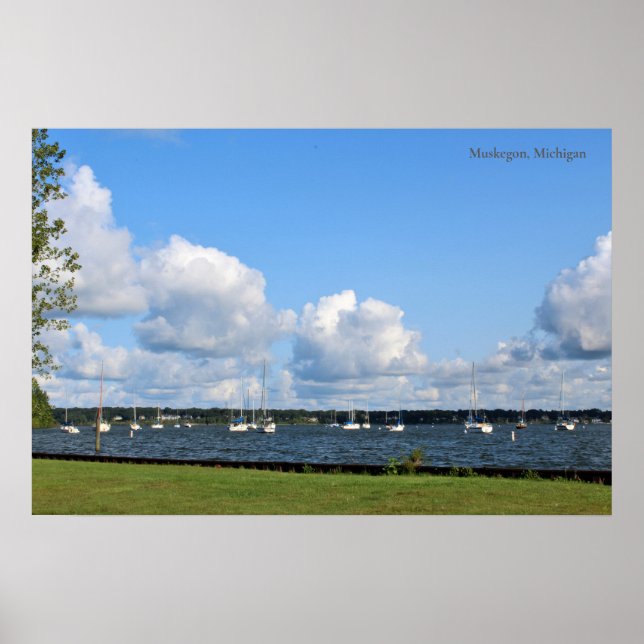 Poster Marina em Muskegon, Michigan (Frente)