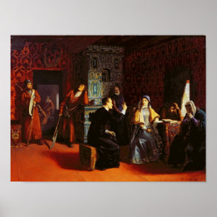 Póster Marina Mniszech sob a apreensão com um padre, 188