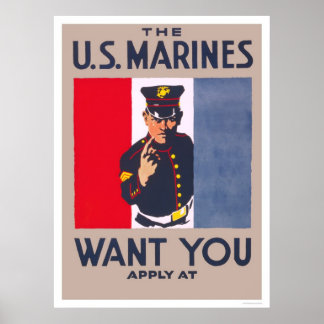 Póster Marines quer você