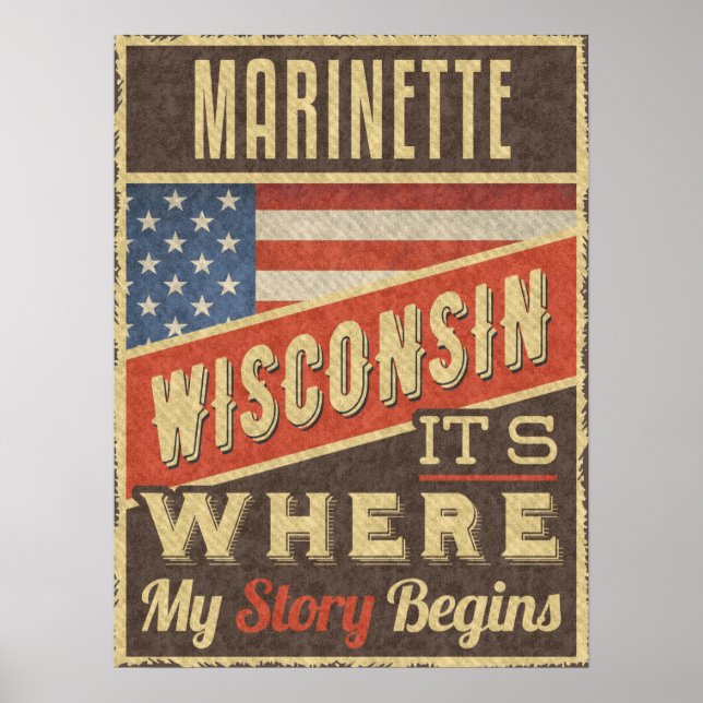 Poster Marinette Wisconsin (Frente)