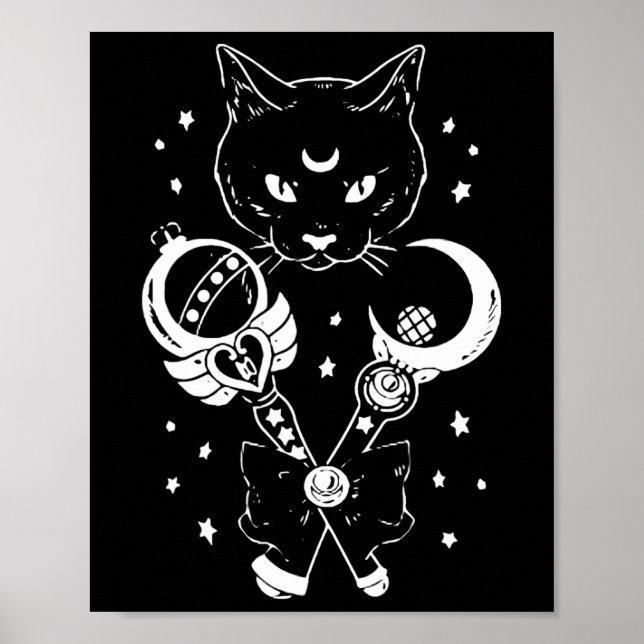 Poster Marinheiro Meow Lua Gótica Espaço Gótico da Lua Gó (Frente)