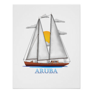 Póster Marinheiro Navegante Náutico Costeiro de Aruba