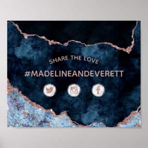 Poster Marinho Azul Agate Compartilha Sinal Social de Cas