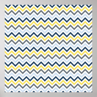 Poster Marinho Azul, Azul Claro, Amarelo e Divisor de Cin