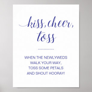Poster Marinho Azul Beijo Cheer Flor Confetti Casamento