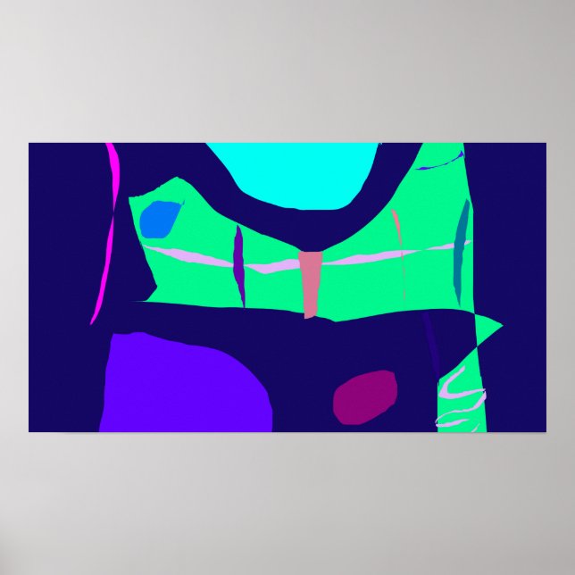 Póster Marinho Azul Bela Duração Distante Lua Solidez (Frente)