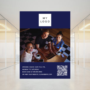 Poster Marinho azul comercial foto do logotipo comercial