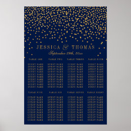 Poster Marinho Azul e Glam Dourado Confetti