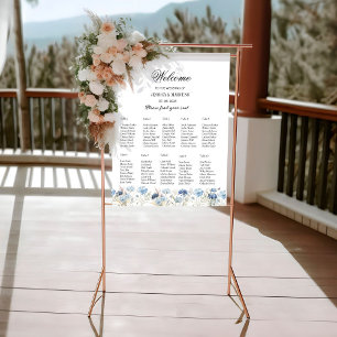 Poster Marinho Azul Primavera Floral Bloom Casamento