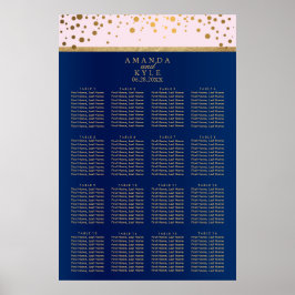 Poster Marinho Azul, Rosa e Dourado - 16 Gráfico de Assen