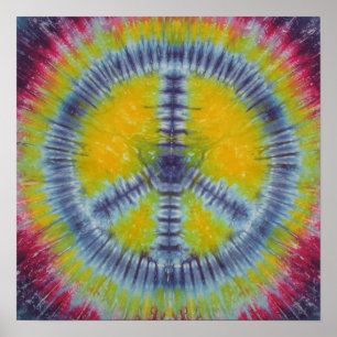 Póster Marinho Azul - Sinal de Paz - Tie Dye