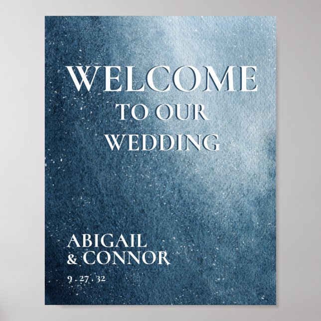 Poster Marinho  Azul White Boas-vindas Conselho de espuma (Frente)