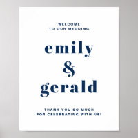 Marinho Blue Bold Typografia Retro Casamento Boas-