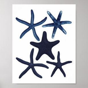 Poster Marinho Blue Starfish Beach Decor
