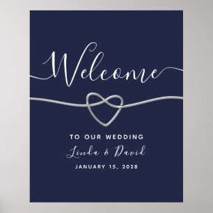 Poster Marinho Blue Wedding Welcome