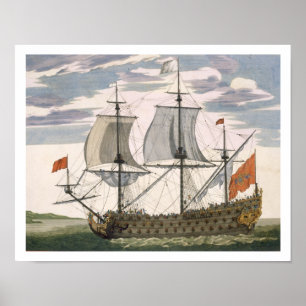Póster Marinho britânico: um navio de primeira ordem que