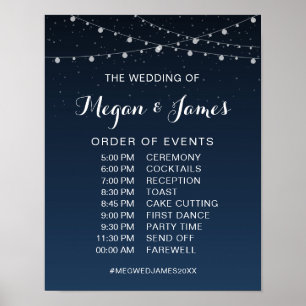 Poster Marinho Celestial Blue Starry Night Schedule