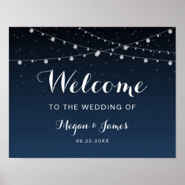 Poster Marinho Celestial Blue Starry Night Weding