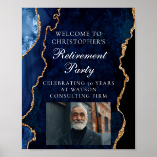 Poster Marinho de Fotografia do Elegant Retirement Party 