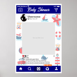 Poster Marinho de Quadro de Seleção Personalizado do chá 