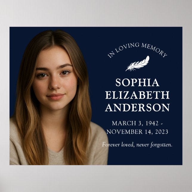 Poster Marinho de tributo à memória do memorial moderno (Frente)