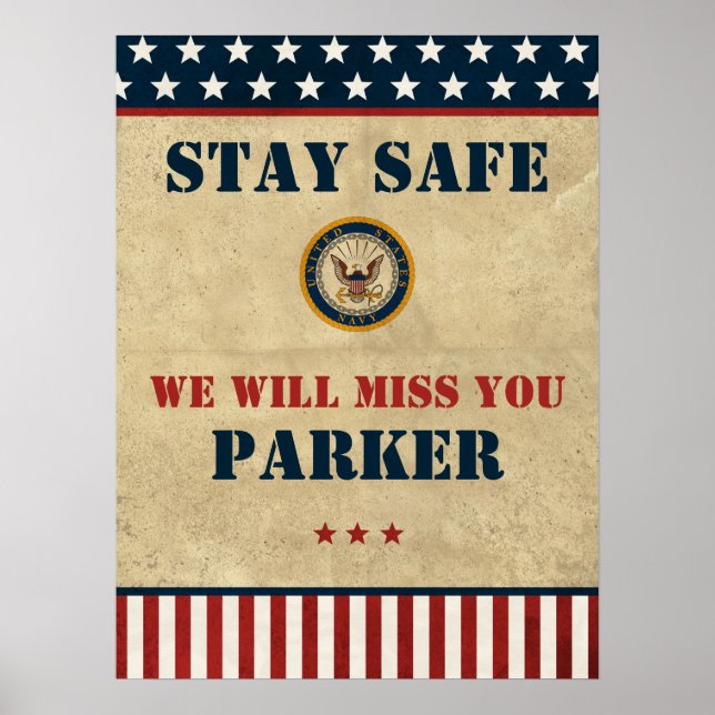 Poster Marinho dos EUA | Emblema Marinho | Farewell Party (Frente)