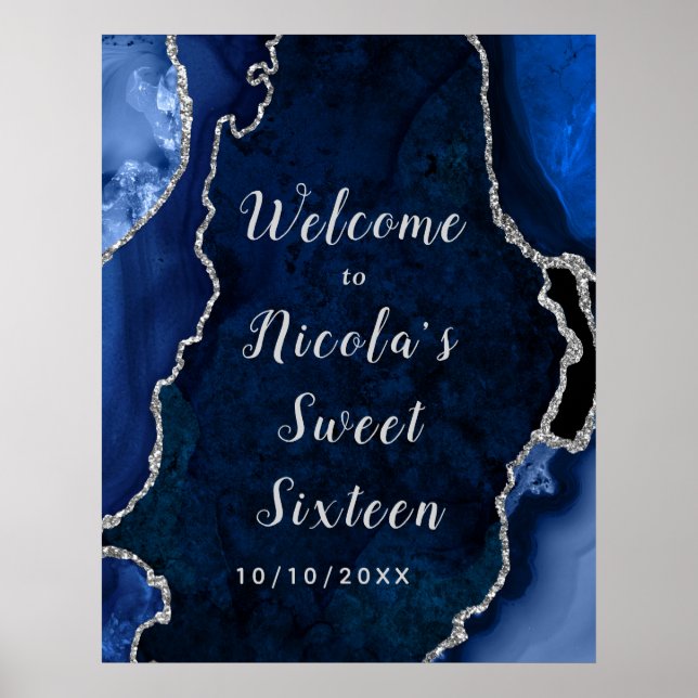 Poster Marinho e Silver Agate Sweet Sesseis Welcome (Frente)