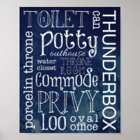 Marinho Funny Watercolor Toilet Bathroom Sinal Imp
