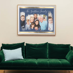 Poster Marinho Moderno Clássico Azul Dourado Adicionar su