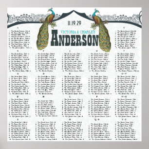 Poster Marinho Peacock Love Bird Seating Chart
