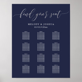 Póster Marinho PixDezines Caligrafia Moderna, Gráfico de 