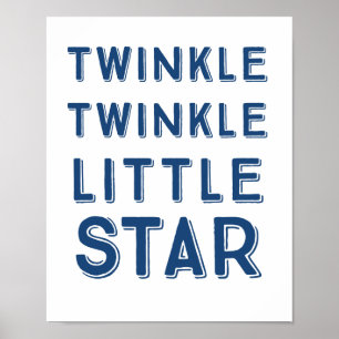 Póster Marinho Twinkle Twinkle Pequena Estrela   Arte de 