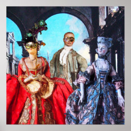 PÓSTER MARIONETAS ITALIANAS ANTIGAS FESTA À FANTASIA MÁSC