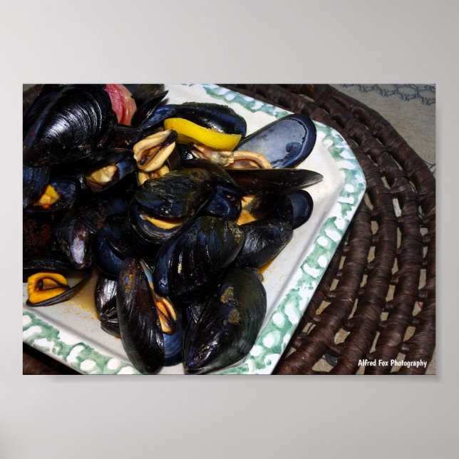 Poster Mariscos Mexilhões em Tigela (Frente)