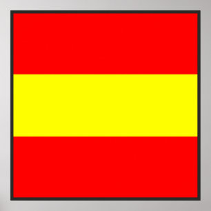Póster maritime alphabet signal flag number one 1 letter