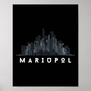 Poster Mariupol Ucrânia Bandeira Cidade Ucraniana Cirílic