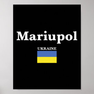 Poster Mariupol Ucrânia E A Bandeira Ucraniana Da Ucrânia
