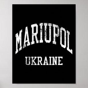 Poster Mariupol Ucrânia Retro Estilo Desportivo Universit