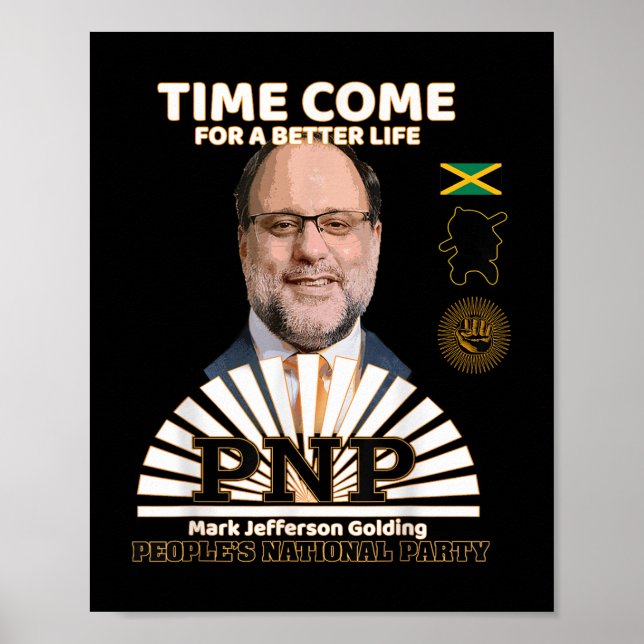 Poster Mark Golding Jamaica's Pessoas's National  (Frente)