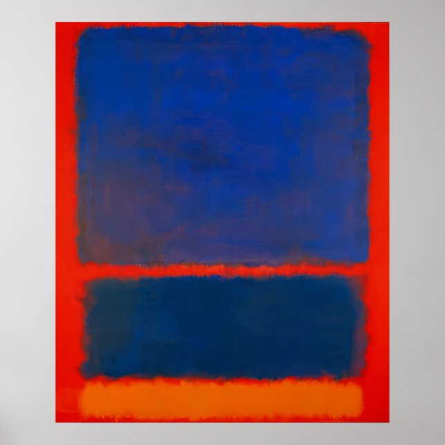 Poster Mark Rothko - Azul, Laranja, Vermelho - 1961 (Frente)