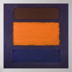 Poster Mark Rothko - Marrom, Laranja, Azul sobre Marrom -