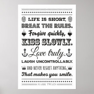 Poster Mark Twain - break Rules the