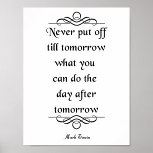 Poster Mark Twain Cote, Nunca Despejado