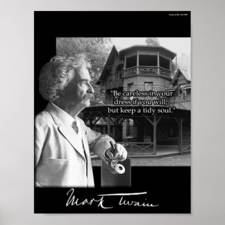 Poster Mark Twain: Design personalizado com várias citaçõ